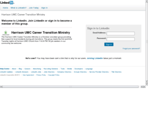 humcjobs.com: Harrison UMC Career Transition Ministry group | LinkedIn
The Harrison UMC Career Transition Ministry is a Christian volunteer group providing free support to local residents during job transitions. The group meets every Tuesday night at...