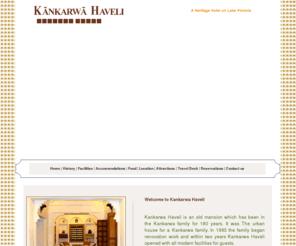 kankarwahaveli.com: Kankarwa Haveli udaipur Rajasthan udaipur india Udaipur Hotels, Udaipur Heritage Hotels, Hotels in Udaipur, Udaipur Hotels Budget Luxury
Heritage Hotels of Udaipur, Udaipur Hotels, Udaipur Hotels presents Udaipur Hotels, Luxury Hotels in Udaipur, Udaipur Hotels Packages, Udaipur Car Rental, Budget 

Hotels in Udaipur, Economy Hotels in Udaipur, Kankarwa Haveli Udaipur Heritage Hotels,Kankarwa Haveli Udaipur