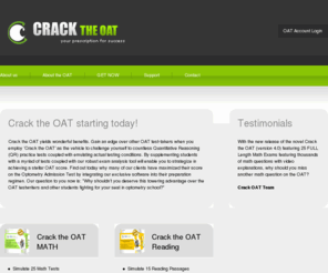 crackoat.com: Crack the Optometry Admission Test (OAT) | crackOAT.com
Optometry Admission Test, Optometry Admissions Test OAT, Math, Reading, Practice Tests