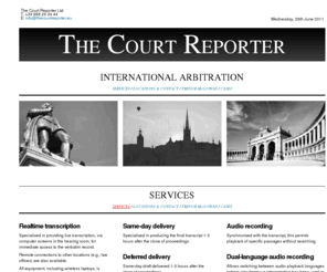 thecourtreporterlimited.com: The Court Reporter - Transcripts for International Arbitrations
Specialists in providing live transcription for immediate access to the verbatim record anywhere in the world