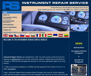 irs-gb.com: Instrument Repair Service - Tachograph and Speedometer Specialists
Tachograph parts and repair plus reconditioning speedometers for special vechicles including police cars