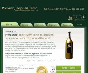 premierjiaogulantonic.com: Premier Jiaogulan Tonic - Jule of the Orient
We are your online resource for Jule of the Orient the premier jiaogulan tonic the Immortality Herb