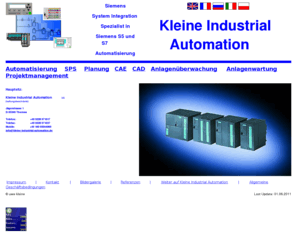 kleine-industrial-automation.org: Kleine Industrial Automation
Kleine Industrial Automation - Automatisierung mit Siemens S5 und S7 ... Roboterprogrammierung ... Elektroplanung mit Eplan und Elcad ... Projektmanagement ... Bussysteme in Profibus, Interbus Profinet und Ethernet ...