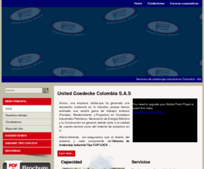 unitedcolombia.com: :: UNITED GOEDECKE SERVICES COLOMBIA :: Servicio de andamiaje industrial en Colombia
Administración, alquiler, mantenimiento, diseño, armada, desarmada, asistencia tecnica permanente, modificaciones