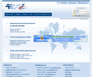 viajeszamudio.com: AAVV.com - Departamento de servicios de internet de Pipeline Software
AAVV es el departamento de Servicios de Internet de Pipeline Software que ofrece servicios de registro de dominio, alojamiento web, servicio de correo electrónico, servicios para Agencias de Viajes, diseño y desarrollo de aplicaciones web...