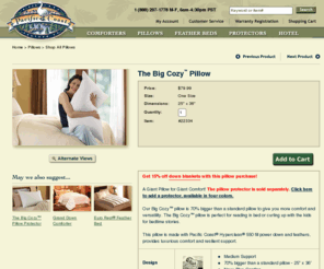 Bigcozypillow Com The Big Cozy Pillow Pacific Coast Feather Company