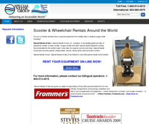 oxygenmeet.com: Scooter & Wheelchair Rentals Around the World - Special Needs At Sea
Scooter rental for cruises, hotels and airlines at ports around the world. Contact Special Needs At Sea - 1-800-513-4515. Preferred vendor for cruise lines