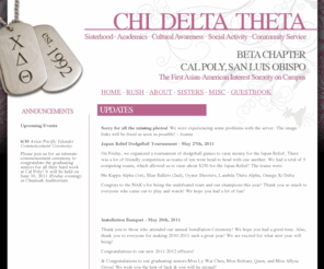 slochidelts.com: Chi Delta Theta · Beta Chapter · Home
A website for Chi Delta Theta sorority at Cal Poly SLO