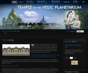 templeofvedicplanetarium.org: Temple of The Vedic Planetarium
The fulfillment of the desire of visionary spiritual leaders, saints and incarnations; the Temple of the Vedic Planetarium is a unique and ambitious project to make the vast culture and philosophy of the timeless Vedic tradition accessible to everyone.