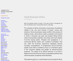 businessethics.net: Small Business Ethics
A plausible theory of the integration of science and ethics.
