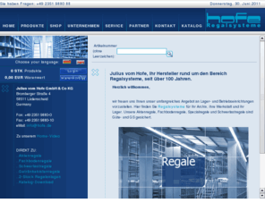 regalsysteme.de: H O F E :: Regalsysteme Fachbodenregale Aktenregale Lagertechnik
Regalsysteme - Herstellung und Vertrieb, Fachbodenregale mit kostenlosem CAD-Service, Sonderanfertigungen und Regalmontagen auf Wunsch, Mitglied im Fachverband fuer Lagertechnik und Betriebseinrichtungen