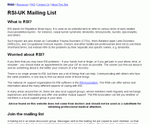 rsi-uk.org.uk: Repetitive Strain Injury UK Mailing List
