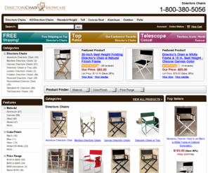 directorchairshowcase.com: Directors Chairs - Folding, Outdoor, Wood, Teak, Canvas, Tall
Directors Chairs Online provides classic and spectator seating in a range of folding styles with wood frames. US-based customer service. Secure ordering.