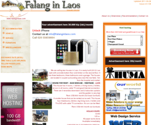 falanginlaos.com: Falang in Laos the online market where you can find many type of goods and services in Laos
The places where e you can sell, buy and hire many kind of goods and service in Lao. It means that you no longer have to run around the town and put up posters everywhere