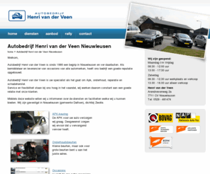 henrivanderveen.nl: Autobedrijf Henri van der Veen Nieuwleusen - Occasions, APK, Onderhoud
Autobedrijf Henri van der Veen verzorgt APK keuringen en Reparatie. Wij zijn gevestigd in Nieuwleusen, vlakbij Dalfsen, regio Zwolle.