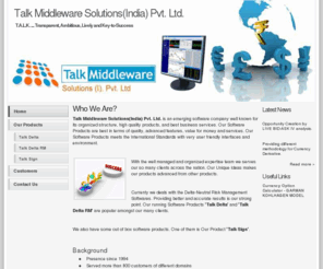 talk-center.com: Talk Middleware Solutions(I) Pvt. Ltd.
Talk Middleware Solutions(I) Pvt. Ltd.