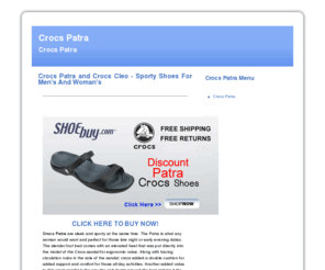 crocspatra.com: Crocs Patra Men's & Woman's Cleo, Free Shipping, Buy Here Now
Click to Buy Crocs Patra at Discounted Prices - Free Shipping - Free Returns.