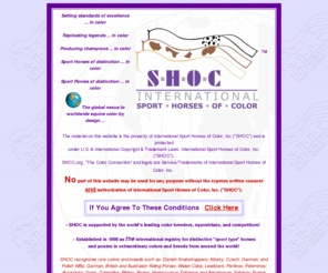 shoc.org: International Sport Horses of Color, Inc. ("SHOC")
International Sport Horses of Color, SHOC