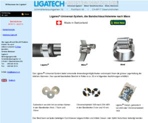 ligarex.com: Ligarex - Mirex - Ligatech Befestigungstechnik
Ligarex,Mirex,Ligatech,Befestigungstechnik,Schlauchklemmen,Band,Klemmverschluss,Ideal,Briden