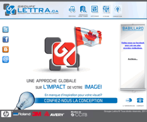 lettra.ca: Groupe Lettra Inc. Impression grand format, lettrage vhicule, bannire, autocollants, enseignes
Groupe Lettra est spcialis dans la conception visuelle sous plusieurs formes tel quel impression grand format, lettrage vhicule, bannire, enseignes, vitrines, autocollants, etc.