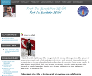 serafettinsevim.net: Prof. Dr. Şerafettin SEVİM
ŞERAFETTİN SEVİM KİŞİSEL WEB SAYFASI