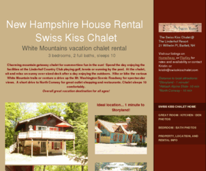 swisskisschalet.com: Swiss Kiss Chalet -  The Swiss Kiss Chalet @ The Linderhof Resort21 Wilhelm Pl, Bartlett, NH   Visit our listings on HomeAway  or FlipKey for rates and availability or contact Kristin: or  kristin@swisskisschalet.com Distance to local attractions:*Storyland - 1 minute!    *Attitash Alpine Slide- 10 min*North Conway - 10 min
Large Sunny Deck 