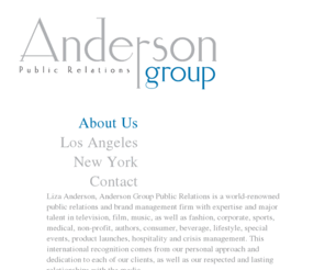 andersongrouppr.com: Anderson Group PR
Los Angeles public relations firm, New York public relations firm, Anderson Group PR specializes in publicity and media relations.