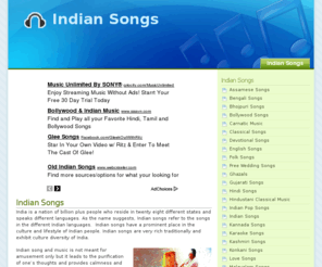 indiansongs.in: Indian Songs
Free Indian songs for download, Download Songs in Hindi, Punjabi, Marathi, tamil and other Indian languages
