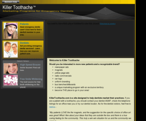toothachedentist.com: Killer Toothache Home
Killer Toothache are an exciting new way to straighten your smile and save both time and money.