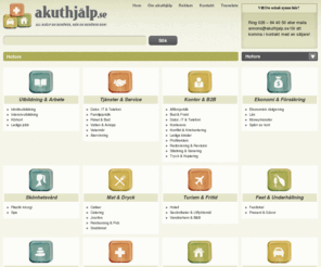 snabbhjalp.biz: Akuthjälp.se
Akuthjälp.se underlättar för konsumenter att snabbt få tillgång till aktuell och relevant information från lokala företag oavsett var i landet dem befinner sig och vilken tid det är på dygnet.