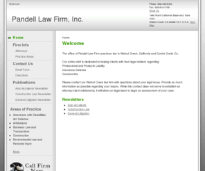 pandelllaw.com: Walnut Creek Americans with Disabilities Act Defense Attorneys | California Arbitrations, Business Law and Transactions Lawyers, Law Firm -  Pandell Law Firm, Inc.
Walnut Creek Americans with Disabilities Act Defense Attorneys of Pandell Law Firm, Inc. pursue cases of Americans with Disabilities Act Defense, Arbitrations, and Business Law and Transactions in Walnut Creek California.