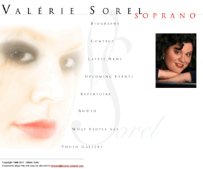 vsorel.com: Valerie Sorel
Soprano, Opera, Spinto, Art Song, Wagner, Verdi, Aria, Concert, Singing