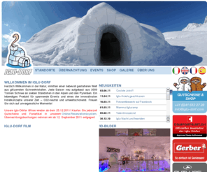 igluhotel.net: Home - Iglu-Dorf GmbH
Iglu-Dorf: Verbringen Sie eine Nacht in einem Iglu, gestaltet mit wunderschöner Schnee- und Eiskunst! +41 41 612 27 28, info@iglu-dorf.com