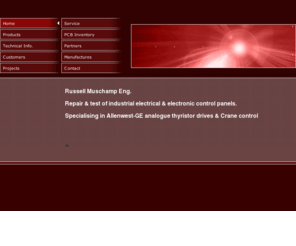 muschamp.biz: Home
Russell Muschamp Eng. Repair & test of Industrial Electronic control panels, specialising in Allenwest-GE analogue thyristor drives & crane control. Site work, technical help & PCB repair carried out. google212d9df57bc3aaec.html