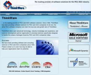 darwinet.com: ThinkWare | Home
ThinkWare Inc. is the leading software provider for the PEO/ASO industry.