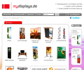 grafik-shop.com: displaysysteme und roll up in vielen größen und formaten. hersteller für rollups und display systeme seit 2002 - mydisplays.de
mydisplays.de - günstige roll up und displaysysteme in vielen größen und formaten. rollup display systeme und mehr. hersteller für rollups und displaysysteme seit 2002.