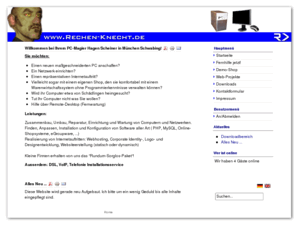 rechen-knecht.de: Willkommen bei Ihrem PC-Magier hagen Scheiner in München Schwabing!
Rechen-Knecht, der PC-Magier! IT-Service: PC Hardware/Software, Netzwerk, Internet, Telekommunikation, DSL'