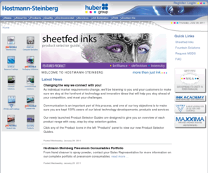 hostmann-steinberg.com: Hostmann-Steinberg: Welcome!
Renowned for high quality, product consistency and technical service, Hostmann-Steinberg is a member of the hubergroup, one of the world’s largest manufacturers of printing inks and related products.