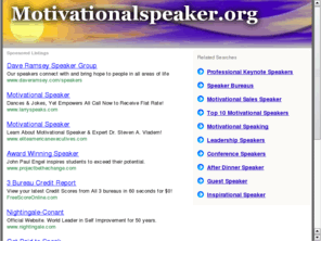 motivationalspeaker.org: Motivational Speaker
A motivational speaker can help your event. Hire a motivational speaker for your conference at MotivationalSpeaker.org