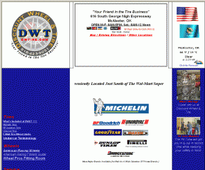 dwtire.com: Discount Wheel & Tire
Discount Prices on Michelin, BFGoodrich, Uniroyal and other tires.  Brake Repair, Alignments, Shocks, Struts, CV Joints/Axle. Don Sloat - Owner.