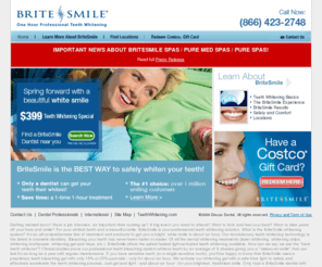 britesmilemax.com: Teeth Whitening by BriteSmile
BriteSmile Whitening is the fastest way to your whitest smile: an average of 8 shades whiter teeth in about an hour. Only available through dentists.