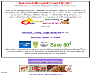 tupperwoods.com: Restaurant Reviews | Best Restaurant Listings in
Restaurant reviews and best directory listings for every city. Find a restaurant now.