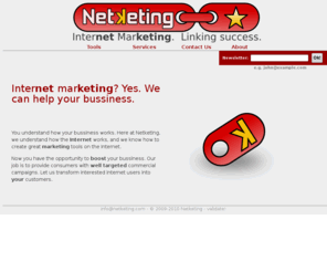 netketing.com: Netketing Home
Netketing is an Internet Marketing services company. Offering email marketing and other ads services for your company.