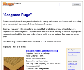 seagrassrugs.org: Seagrass Rugs, Seagrass Harbor Basketweave Rug
Quality Seagrass Rugs at an Affordable Price. Discount Coupon Code Available.