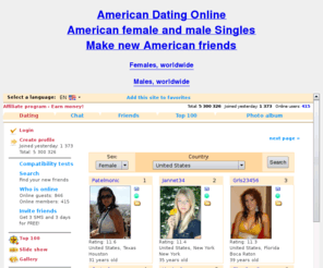 us-dating.us: American Dating Online - American female and male Singles - Make new American friends
American Dating Online, American female and male Singles looking for to make new friends. American Dating Service for all online Singles.