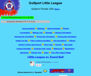 gulfportlittleleague.net: Gulfport Little Leauge
Information for Little League in Gulfport Florida