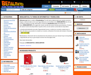 benalmatica.com: Ordenadores, Accesorios, Informática, Electrónica y Tecnología a muy buen precio
Ordenadores,Televisores,mp3,mp4,TFT,LCD,LED,portátiles,ofertas,regalos,gaming,IPOD,cámaras digitales,discos duros, TDT,impresoras,RAM,tarjetas gráficas,torres,laptop