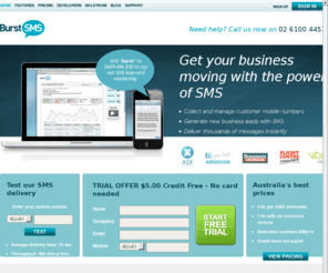 burstsms.com: Bulk SMS | SMS Service | SMS Provider | Bulk SMS Gateway Australia
Burst SMS is a high performance Bulk SMS gateway. Australia's leading bulk text software & enterprise grade SMS Service. Try It Now!