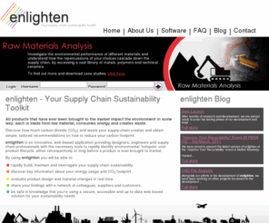 enlighten-toolkit.com: enlighten - Your Supply Chain Sustainability Toolkit
Discover how much carbon dioxide (CO2) and waste your supply-chain creates and obtain simple, tailored recommendations on how to reduce your carbon footprint.