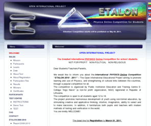 etalon.lt: Physics competition "Etalon" - Welcome!
International Physics online competition 